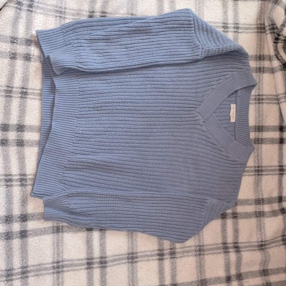 XS worn Aeropostale sky blue knit v neck sweater